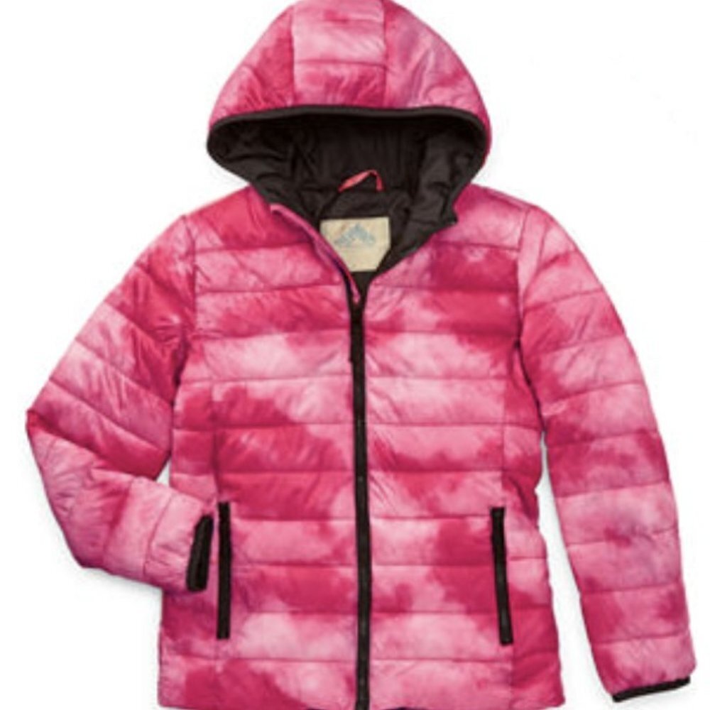 Thereabouts Kid's Tie Dye Full Zip Hooded Puffer Jacket - XL